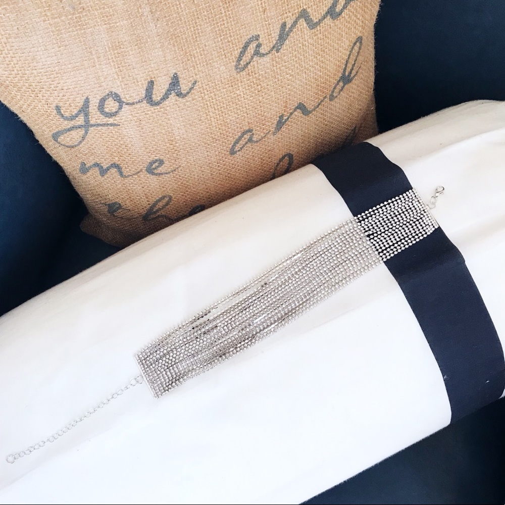 🎀 NEW • Silver Crystal Multilink Choker • - Picture 5 of 6